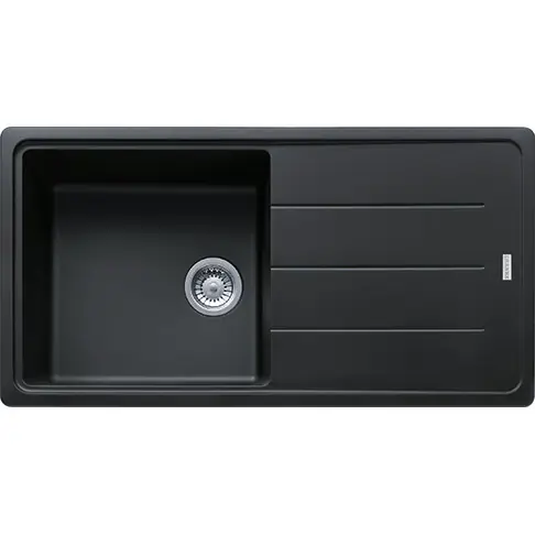 Basis BFG 611-97 Evier 97x50cm avec égouttoir réversible, Fragranit +, Onyx (BFG611-97ON)