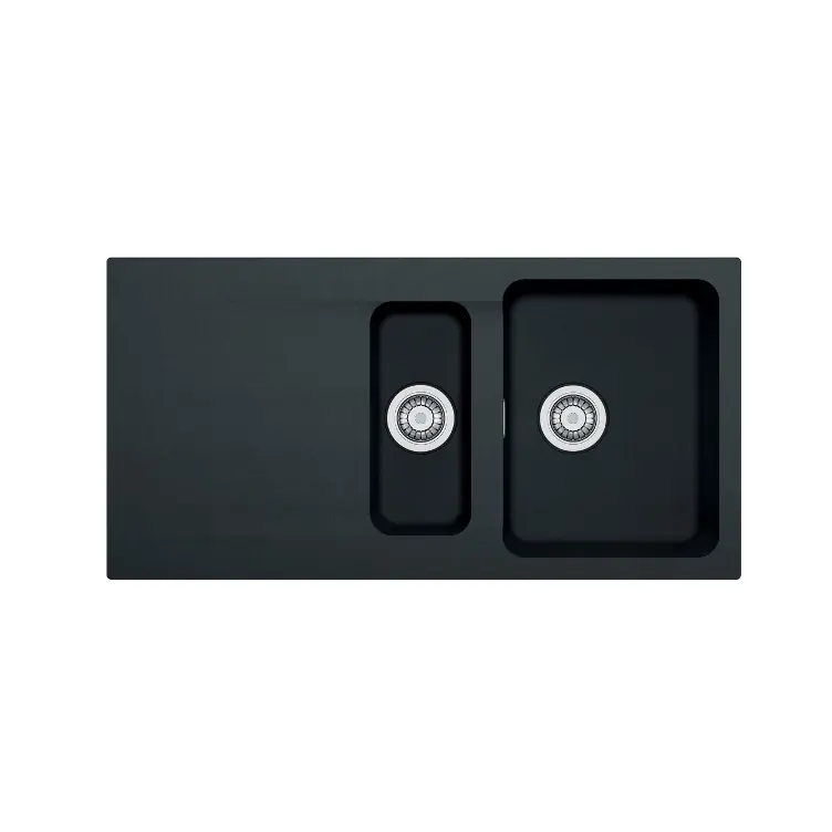 Orion OID 651 Évier avec égouttoir réversible et vide-sauce 100x51cm, Tectonite®, Carbone (OID651C)
