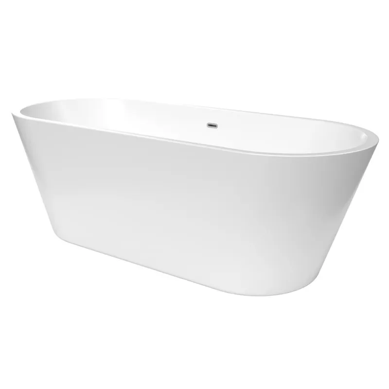 Zara 170x70 cm Baignoire îlot en acrylique + Siphon, sans pieds, blanc (SATZA1700)
