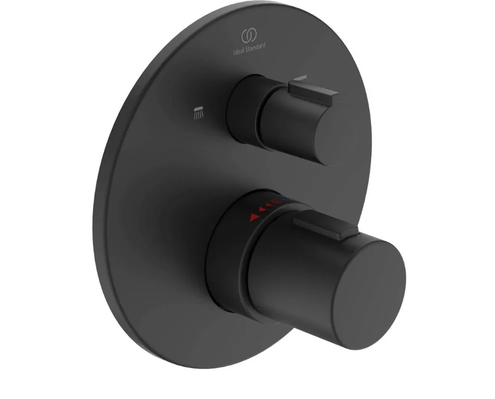 (Ceratherm T100 thermostatique encastre´ bain douche rond noir mat (A5814XG)