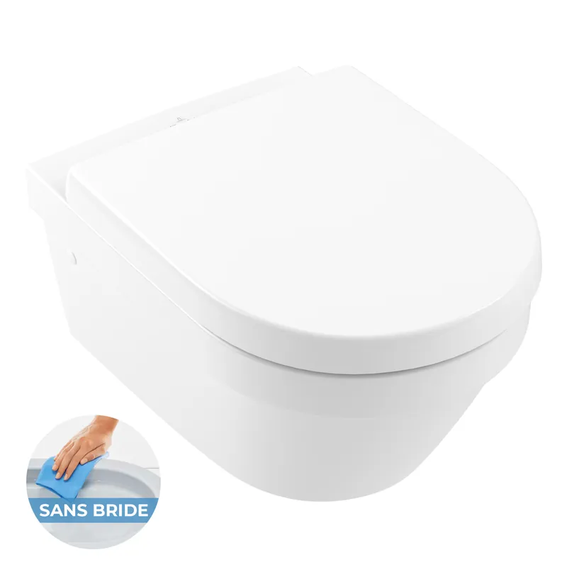 Architectura Cuvette sans bride à fond creux, fixations invisibles, DirectFlush + Abattant softclose (SetArchitectura2-lm)