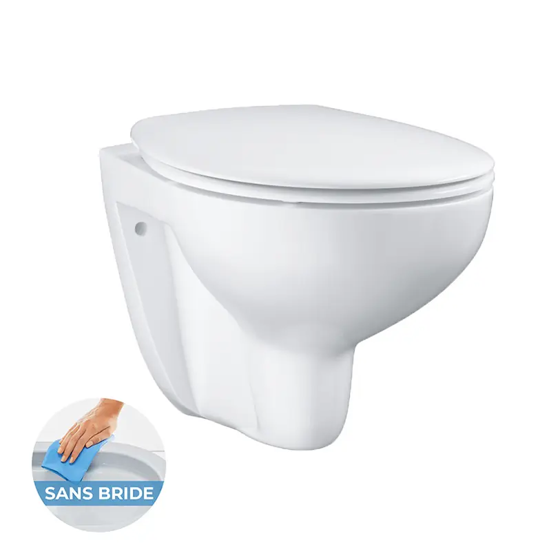 Bau Ceramic Ensemble WC suspendu sans bride + Abattant déclipsable (BauClassic-lm)