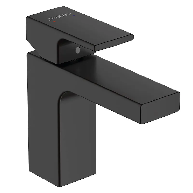 Vernis Shape Mitigeur de lavabo ComfortZone 100 avec tirette et vidage synthétique, Noir mat
