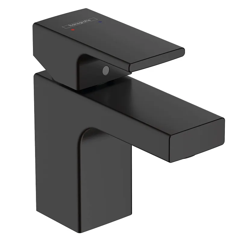 Vernis Shape Mitigeur de lavabo, avec tirette et vidage synthétique, Noir mat