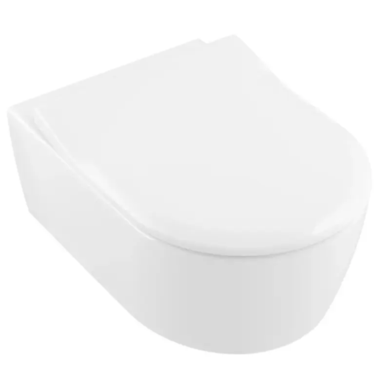 Avento Combipack WC suspendu sans bride à fond creux DirectFlush + Abattant slim amovible avec frein de chute, Blanc (5656FS01)