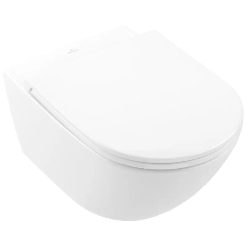 Universo Combipack WC suspendu sans bride à fond creux TwistFlush + Abattant amovible avec frein de chute, Blanc (4670T901)