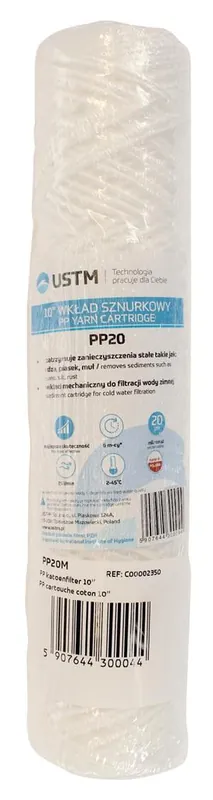 Cartouche filtrante en fil coton H10" 20 microns (USTMPP20)