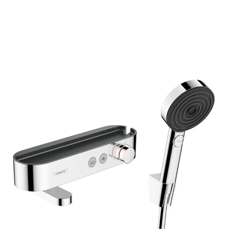 ShowerTablet Select Set Mitigeur Thermostatique douche/bain + Douchette 105mm 3 jets + Flexible douche 160cm + Support mural