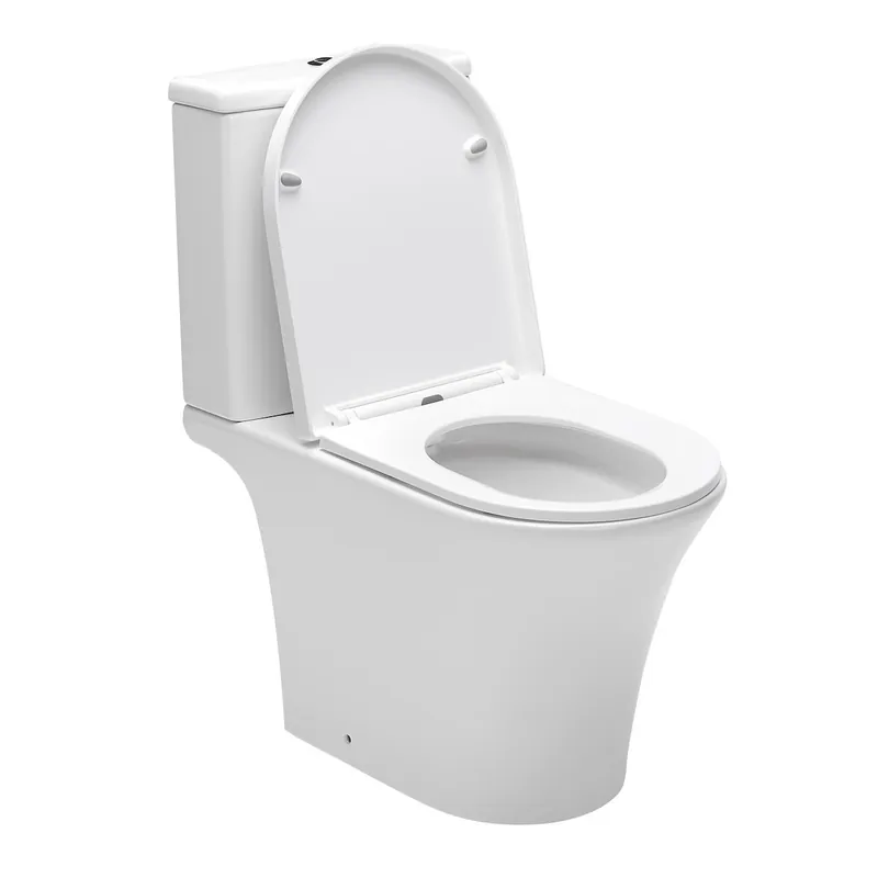 lot de 4 combi WC à poser sans bride, avec abattant softclose - remplissage par le bas (SATBRE030RREXVP-GVP04)