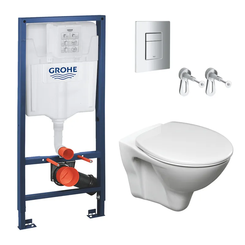 Pack WC Rapid SL + WC suspendu Jika Neo + Plaque chrome mat (RapidSL-S-LinePro-5)
