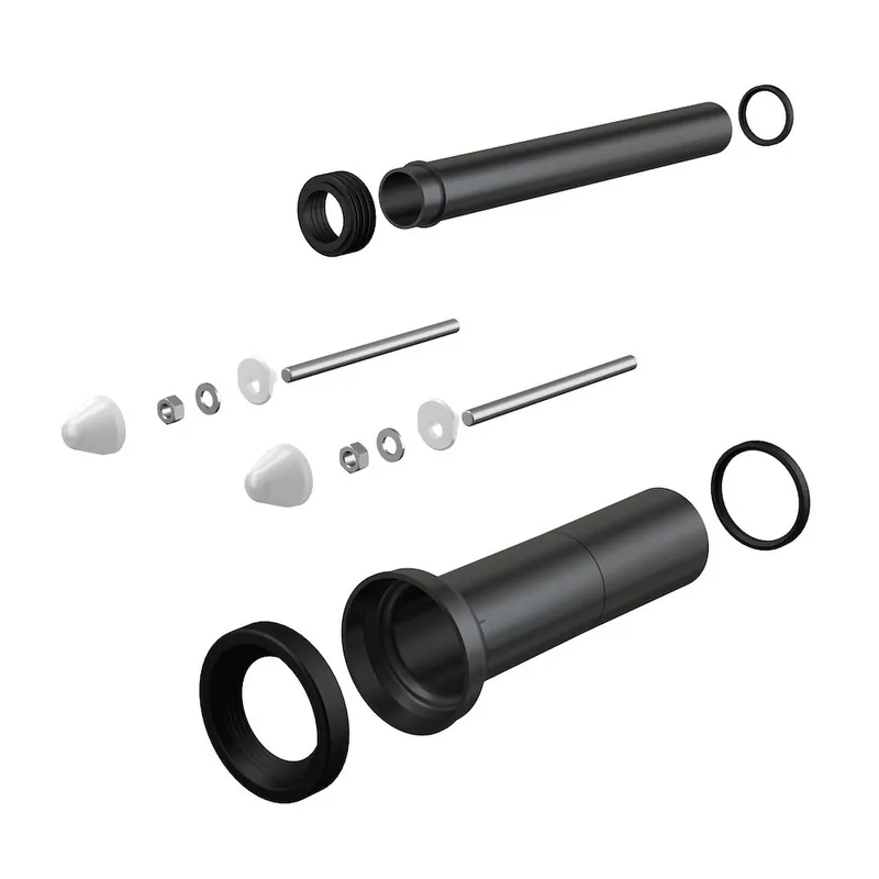 Manchon de raccordement WC long de 30 cm, 90mm + pièce de raccordement 45 mm (M9000)