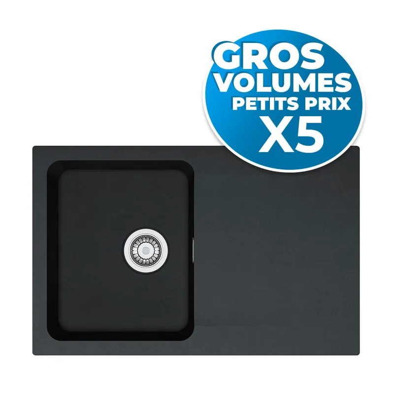 lot de 5 Orion - OID 611-78 évier de cuisine à encastrer Tectonite® Carbone (114.0288.588-GVP5)