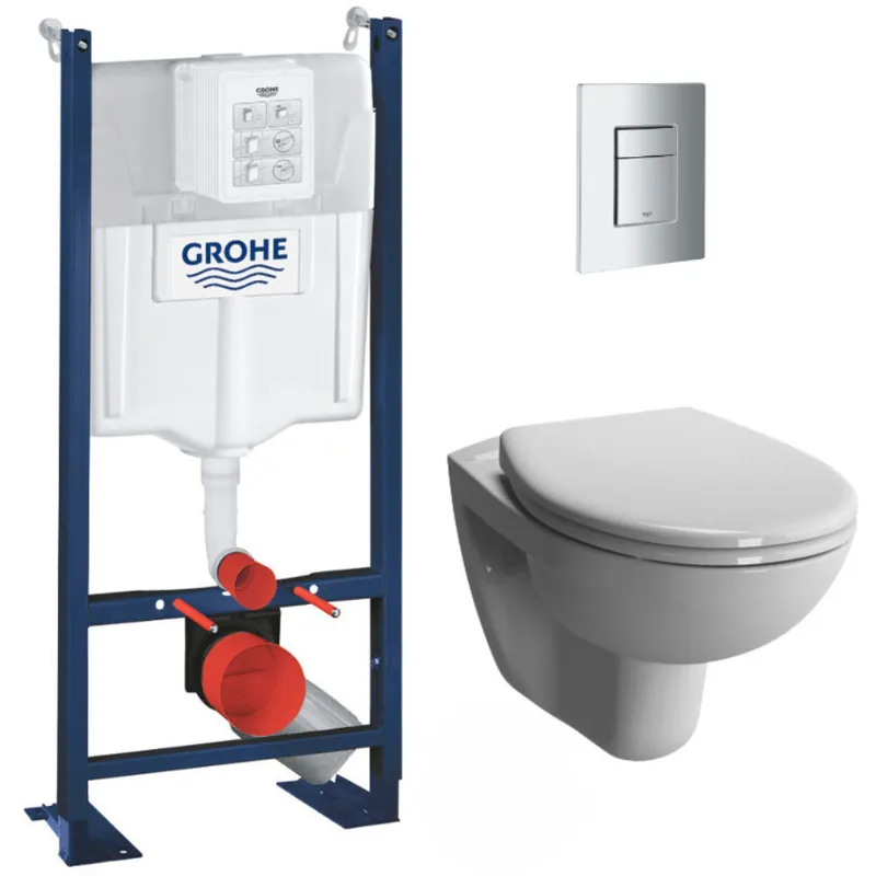 Pack WC Bâti Autoportant Rapid SL + WC Vitra Normus + Abattant softclose + Plaque chrome