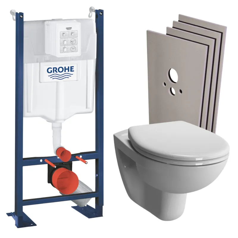 Pack WC Bâti Autoportant Rapid SL + WC Vitra Normus + Abattant softclose + Set habillage + Plaque chrome