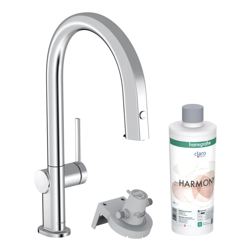 Aqittura M91 mitigeur de cuisine 210 FilterSystem, avec douchette extractible 1 jet et kit de démarrage, Chrome (76801000)