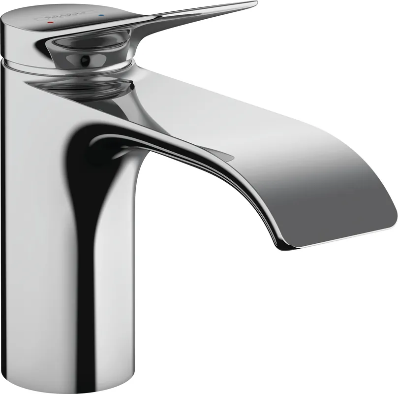Vivenis Mitigeur de lavabo 80 avec tirette et vidage, bec cascade, chrome