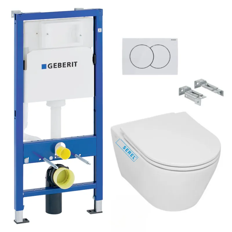 Pack WC Bati-support Geberit + WC sans bride Serel SP26
