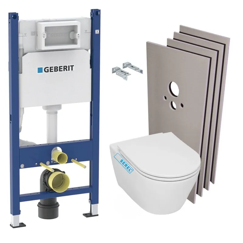 Pack WC Bati-support Geberit + WC sans bride Serel SP26