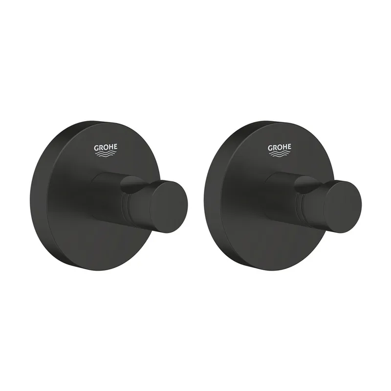 Lot de deux START patère mural, noir mat (411732430-GroheBlackDuo)