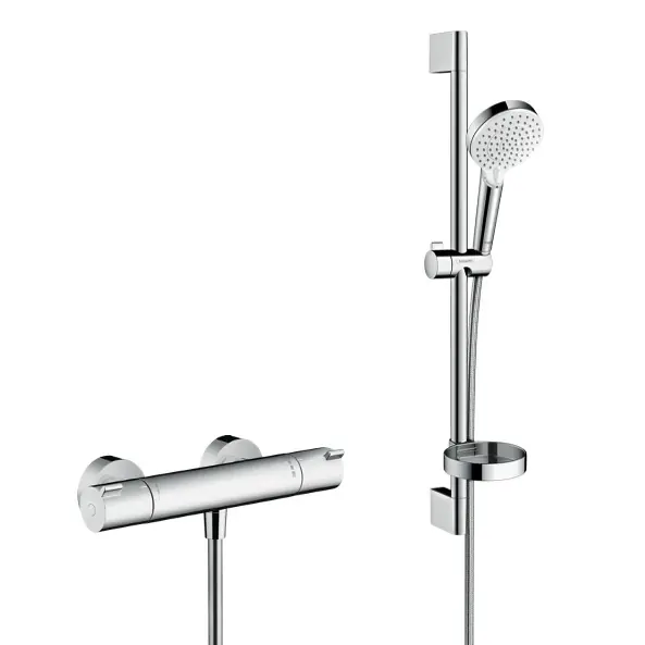 Ecostat Pack Mitigeur Thermostatique + Set de douche Crometta Vario avec porte-savon (13211000-Crometta2-SP)