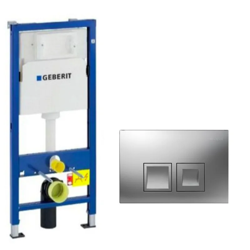 Ensemble bati-support Geberit Duofix UP100 + reservoir pour WC 112 cm + Plaque DELTA50 + Manchon de raccordement (458.103.00.1-2