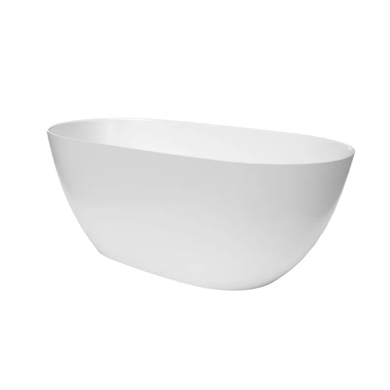 Aulis 160x74 cm Baignoire îlot en marbre Coulé 293L, sans pieds, blanc (SATAU1600)