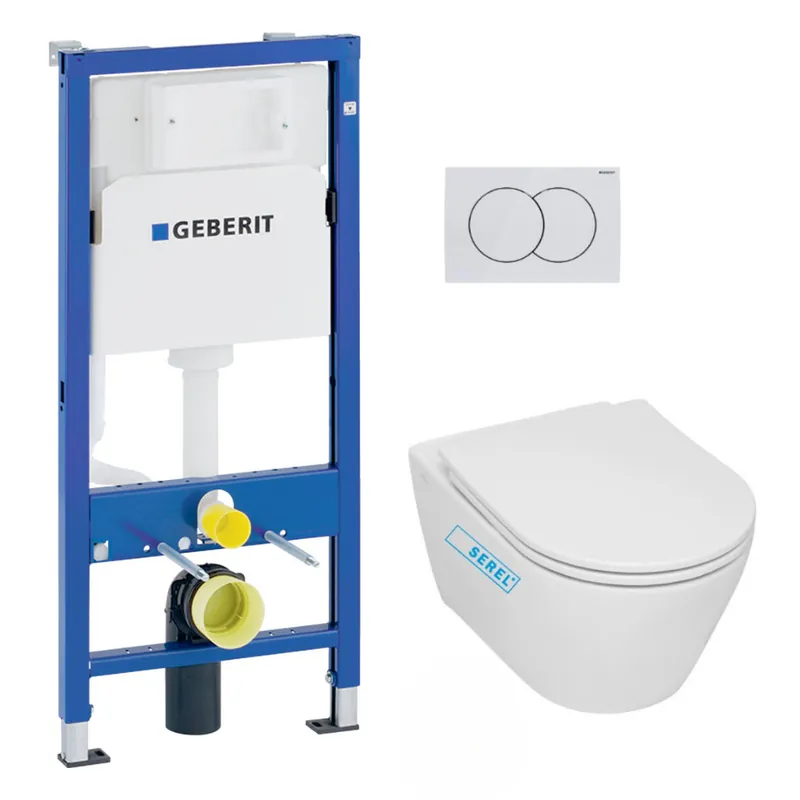 Pack WC Bati-support Geberit + WC sans bride Serel SP26