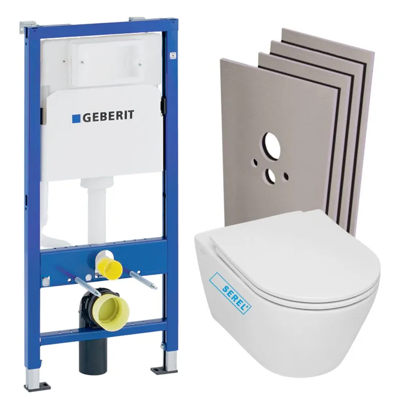 Pack WC Bati-support Geberit + WC sans bride Serel SP26
