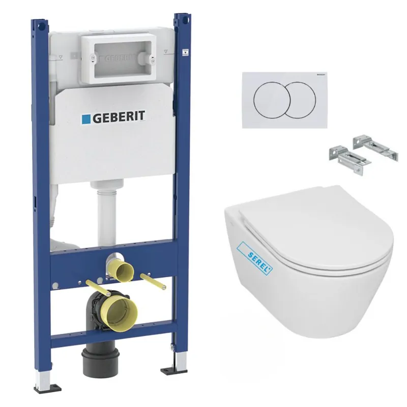 Pack WC Bati-support Geberit + WC sans bride Serel SP26