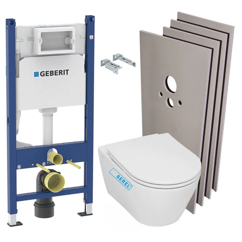 Pack WC Bati-support Geberit + WC sans bride Serel SP26
