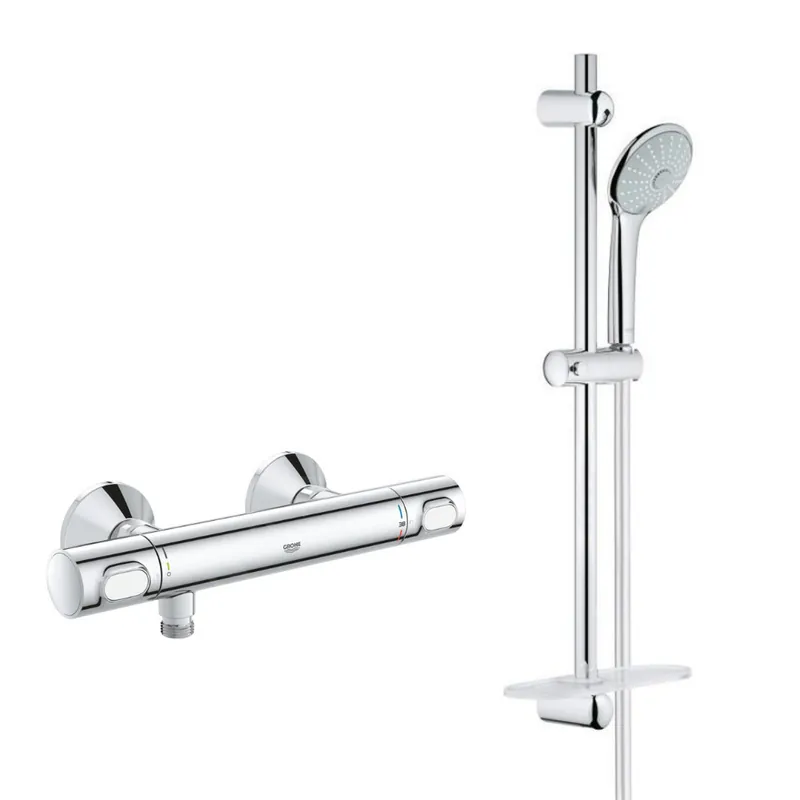 Set Mitigeur Thermostatique de Douche + Ensemble de douche complet 3 jets EUPHORIA 110 (34840000-EUPHORIA3)