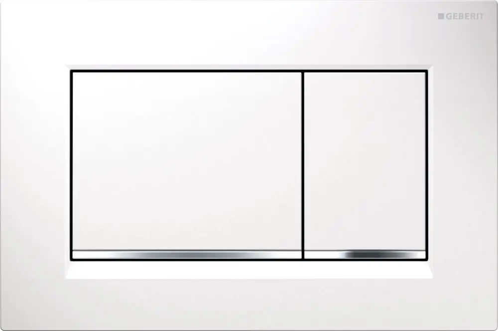 Plaque de déclenchement à double touche pour chasse d‘eau Sigma 30, blanc/chromé brillant/blanc (Sigma30-H)
