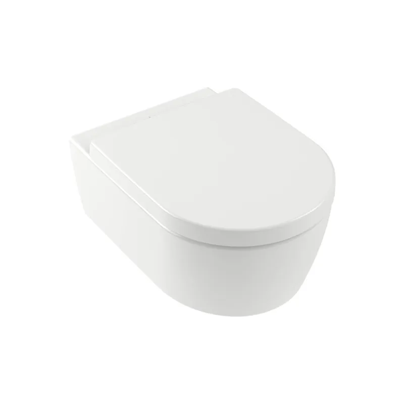Arceau WC suspendu sans bride et fixations invisibles + Abattant avec frein de chute (ArceauRimless)