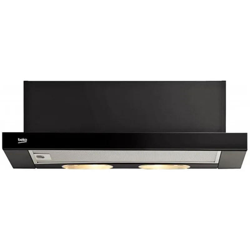Beko Hotte aspirante semi-encastrée 2 filtres, 2 vitesses, éclairage LED, noire (CTB6250B)