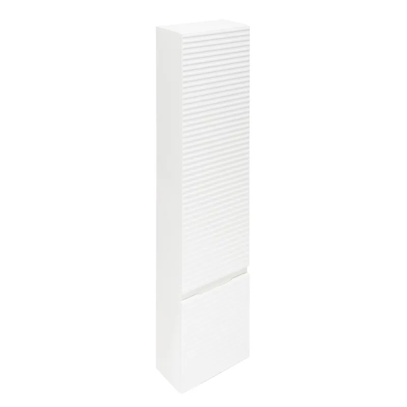 Meuble colonne suspendue salle de bain strié Savona 40,2x157x21,7 cm blanc brillant (SAVONAV40BI)