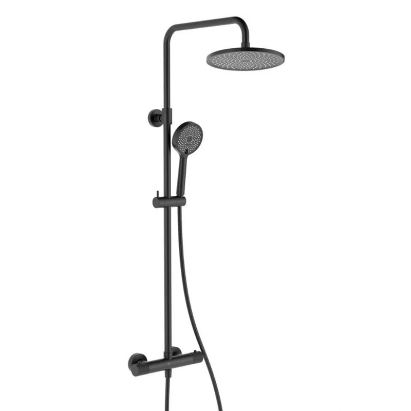 Système de douche SAT avec mitigeur thermostatique noir SATSSTKC