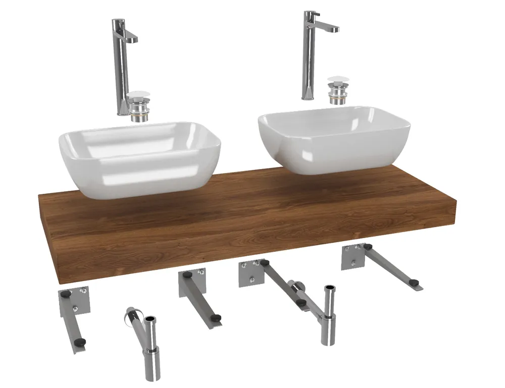 Ensemble de salle de bain SAT avec plaque sous lavabo Dolce 120x8x50 cm chêne charleston KSETDO19