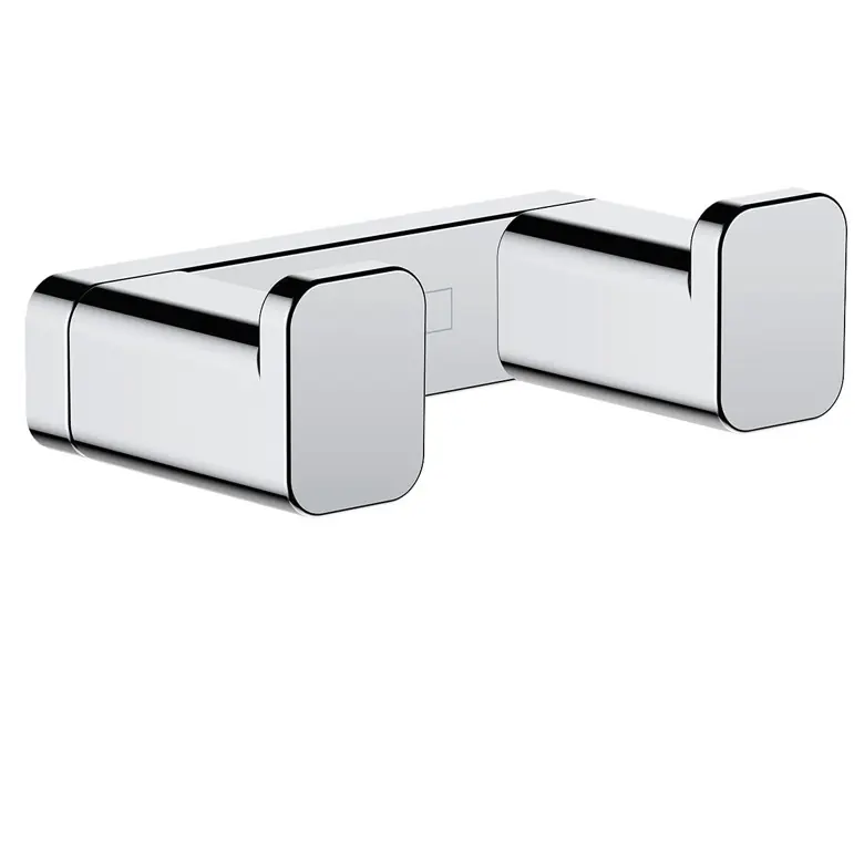 AddStoris Crochet double métallique 6,6x2x3,6cm avec fixations cachées, Chrome (41755000)