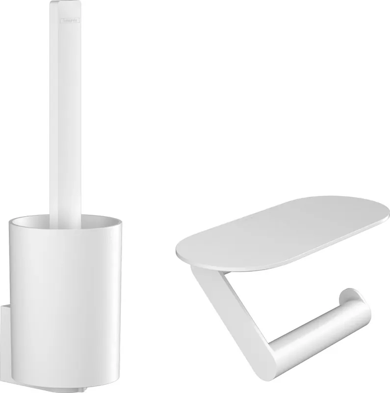 WallStoris Ensemble d‘accessoires pour les toilettes, Blanc mat (27969700)