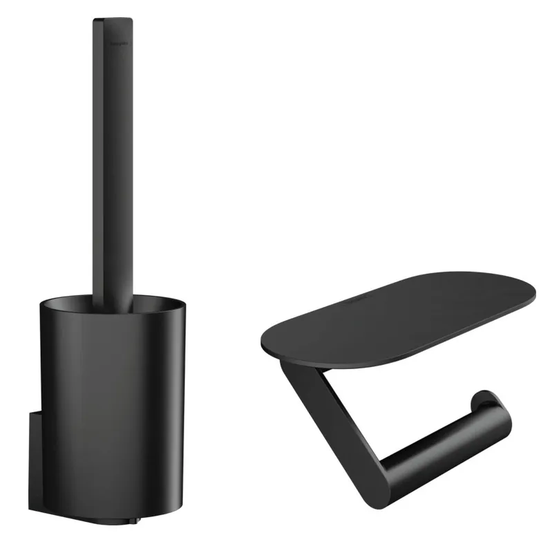 WallStoris Ensemble d‘accessoires pour les toilettes, Noir mat (27969670)