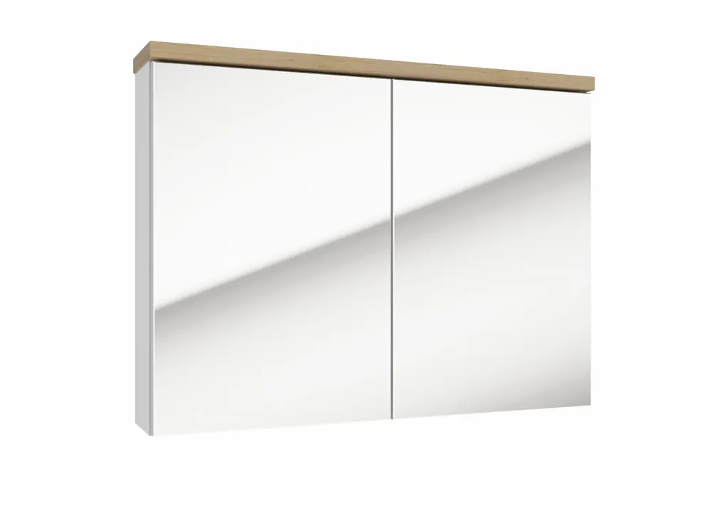 Armoire à miroir Naturel Stilla 80x60x15 cm blanc (STILLAE08001)