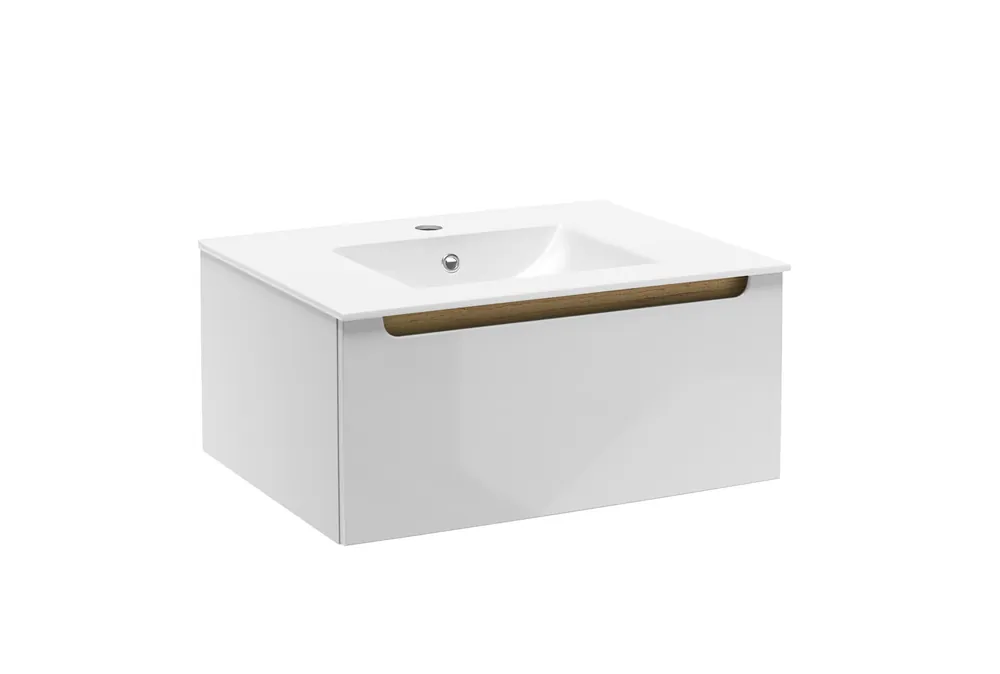 Meuble de salle de bain avec lavabo Naturel Stilla 60x30x45 cm blanc (STILLAD06007U1)