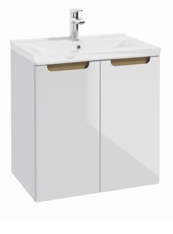 Meuble de salle de bain avec lavabo Naturel Stilla 60x60x45 cm blanc (STILLAD06033U3)