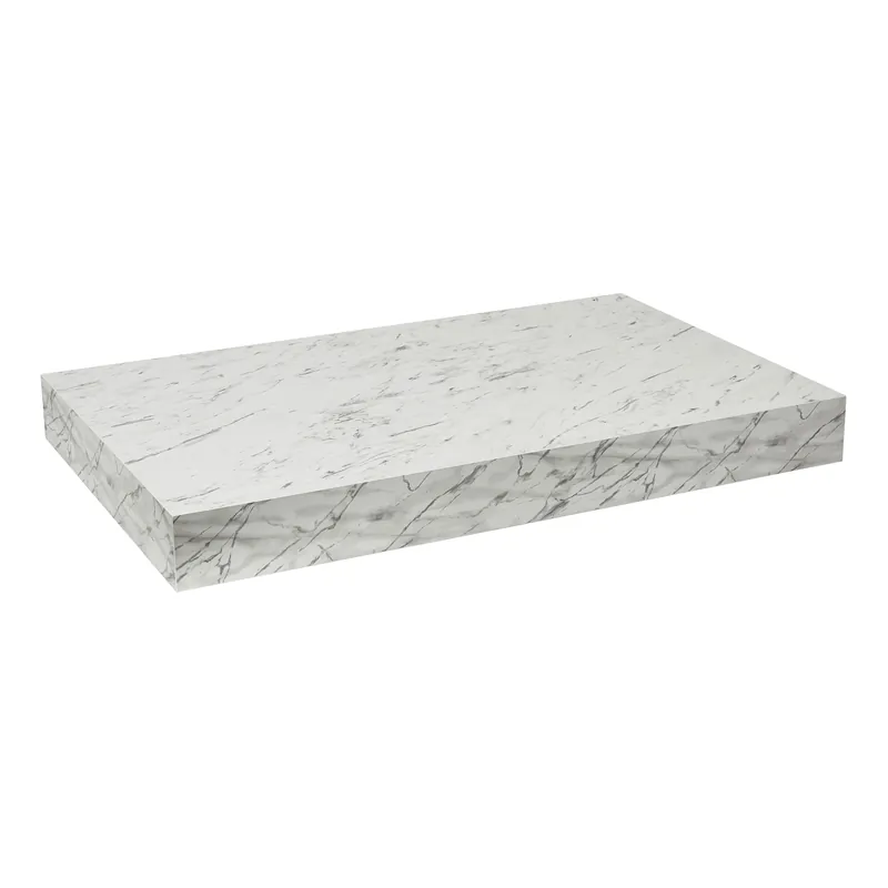 Naturel plan vasque 123,5x8x50 cm, blanc effet marbre (DO12050MCB)