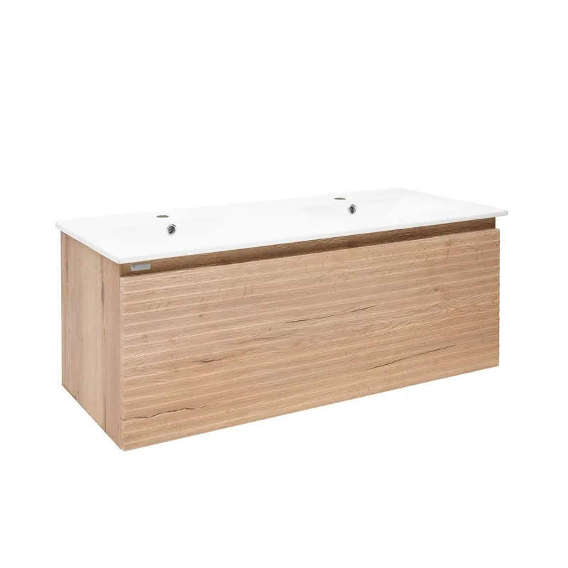 Meuble de salle de bain avec vasque Naturel Savona 118x43x44,8 cm chêne halifax mat (SAVONA120DH)