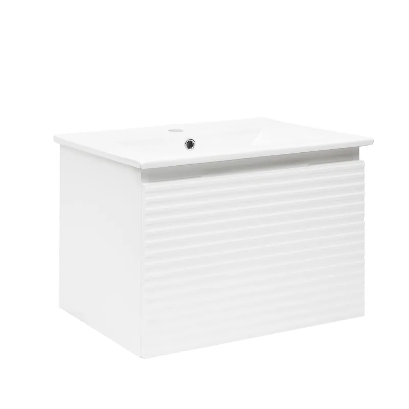 Meuble de salle de bain avec lavabo Naturel Savona 58x43x44,8 cm blanc brillant (SAVONA60BI)