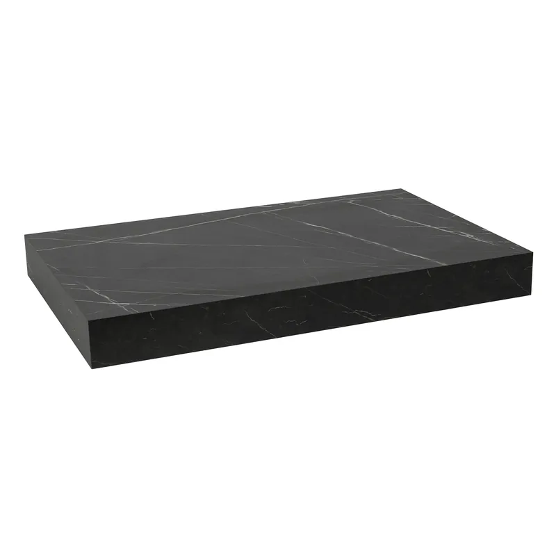 Naturel plan vasque 143,5x8x50 cm, noir effet marbre (DO14050PBC)