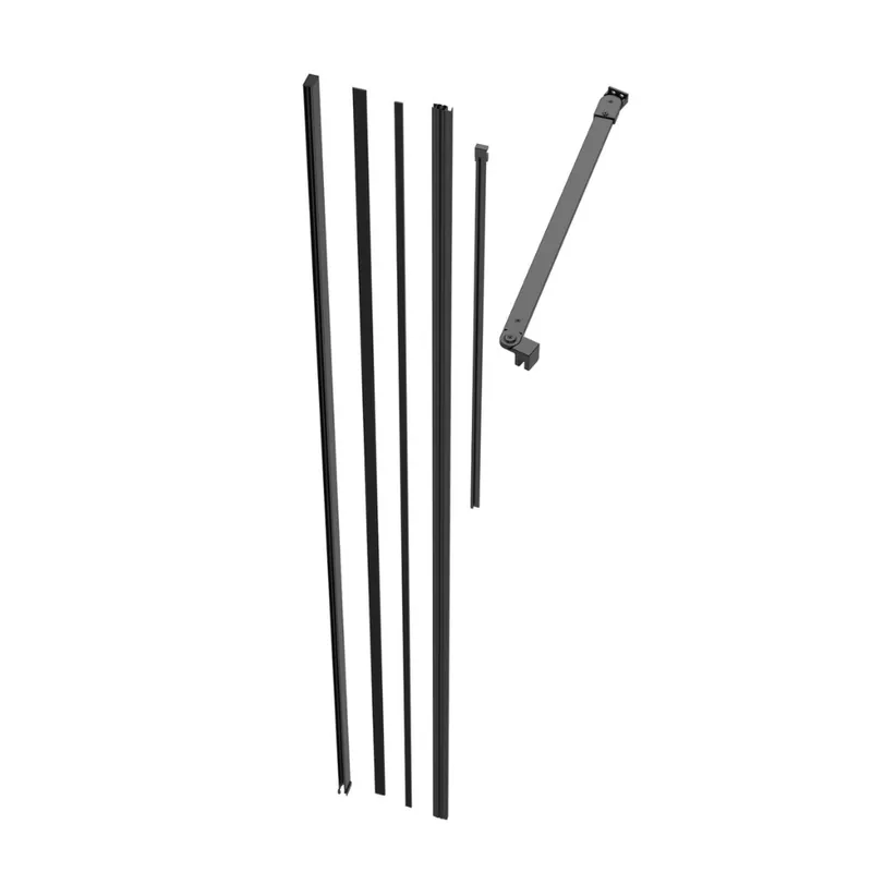 Walk-In Xmotion set de fixations / profilés pour paroi de douche à l‘italienne, noir mat (SIKOWIXMPROFILSTC)
