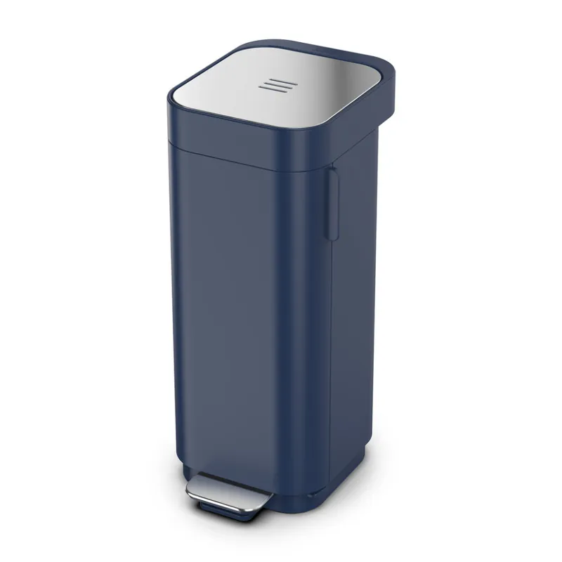 Porta 40 L, poubelle à pédale facile à vider, filtre anti mauvaises odeurs, Bleu nuit (30122)