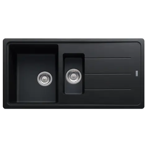 Basis BFG 651 Evier 97x50cm avec vide sauce et égouttoir réversible, Fragranit +, Onyx (BFG651ON)